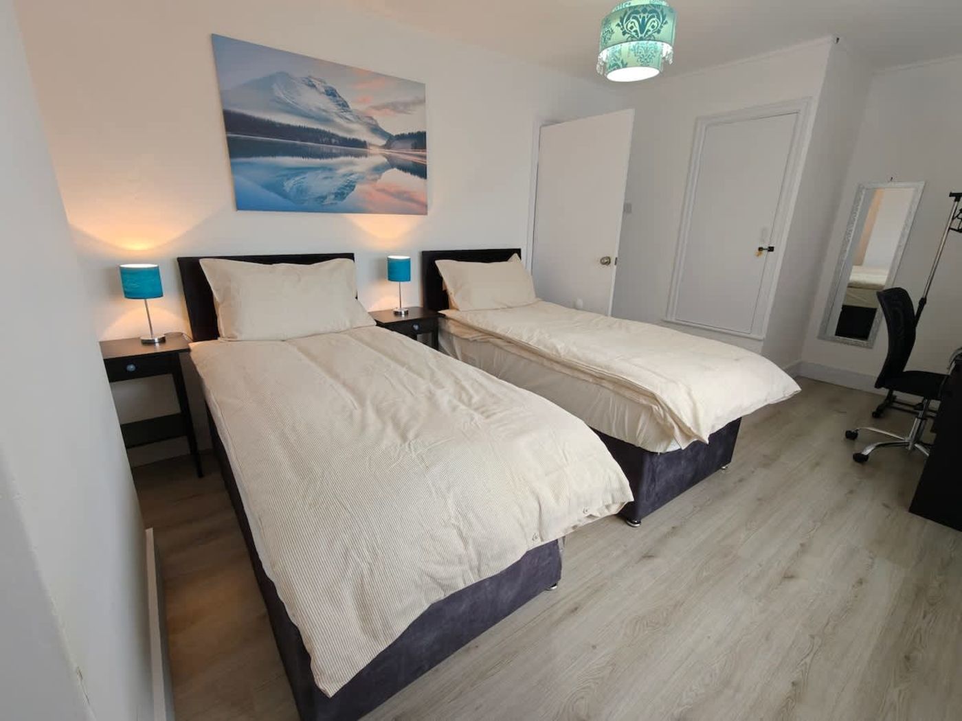 Main bedroom made up as 2 singles